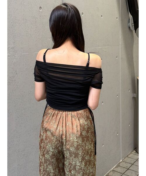 MURUA(ムルーア)の「タックドロストシアートップス 夏服(Tシャツ/カットソー・レディース・ブルー/ブラウン/ブラック・FREE)」の10枚目の写真