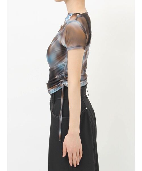 MURUA(ムルーア)の「タックドロストシアートップス 夏服(Tシャツ/カットソー・レディース・ブルー/ブラウン/ブラック・FREE)」の12枚目の写真