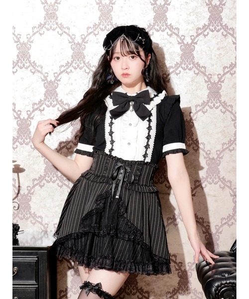 NOEMIE(ノエミー)の「ゴシックローズレースリボンカットソー(Tシャツ/カットソー・レディース・オフホワイト/ダークグレー/ワインレッド・M)」の1枚目の写真