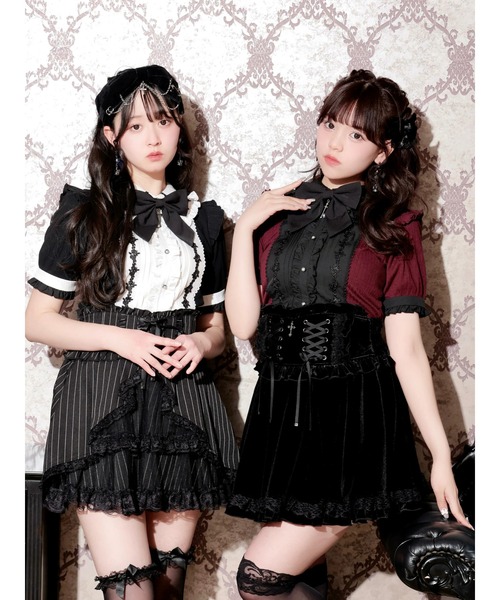 NOEMIE(ノエミー)の「ゴシックローズレースリボンカットソー(Tシャツ/カットソー・レディース・オフホワイト/ダークグレー/ワインレッド・M)」の4枚目の写真