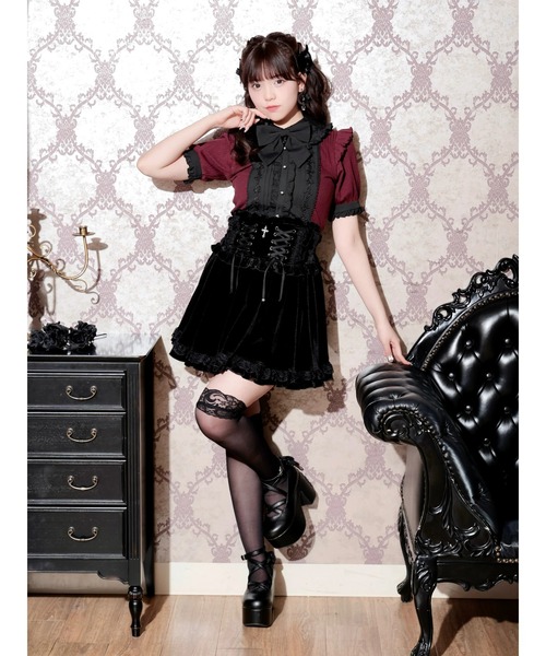 NOEMIE(ノエミー)の「ゴシックローズレースリボンカットソー(Tシャツ/カットソー・レディース・オフホワイト/ダークグレー/ワインレッド・M)」の7枚目の写真
