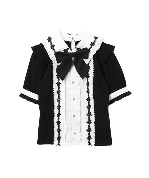 NOEMIE(ノエミー)の「ゴシックローズレースリボンカットソー(Tシャツ/カットソー・レディース・オフホワイト/ダークグレー/ワインレッド・M)」の14枚目の写真