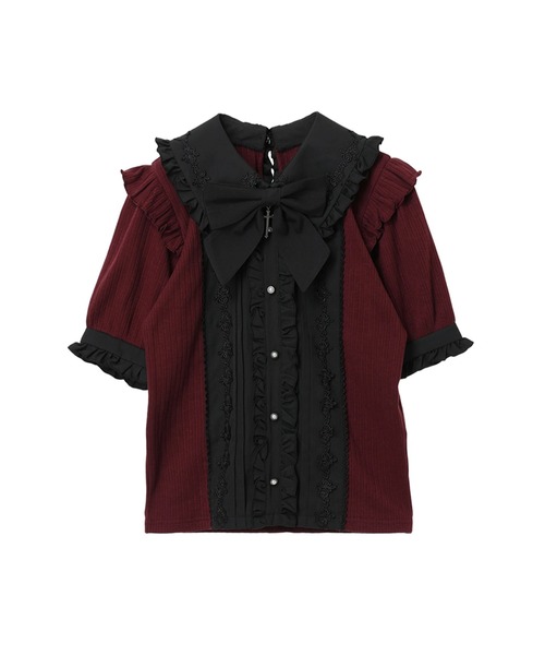 NOEMIE(ノエミー)の「ゴシックローズレースリボンカットソー(Tシャツ/カットソー・レディース・オフホワイト/ダークグレー/ワインレッド・M)」の15枚目の写真