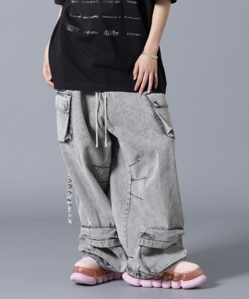 DANKE SCHON(ダンケシェーン)の「【WEB&DEPOT限定】DankeSchon/ダンケシェーン/MULTI POCKET DENIM CARGO PANTS(デニムパンツ・メンズ・ホワイト/グレー/ブラック・L/M/S)」の2枚目の写真