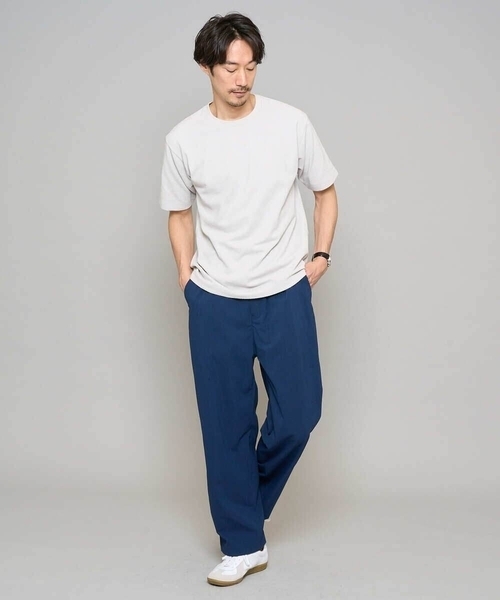 a.v.v（アーヴェヴェ）の「【イージーケア/洗濯機で洗える/毛玉になりにくい/ストレッチ】春リライト ワイドシルエットイージーパンツ（その他パンツ・メンズ・ネイビー/チャコールグレー/ベージュ・46/48）」の4枚目の写真