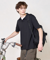 BASIC HOUSE（ベーシックハウス）の「通気性ソロナレギュラーフィットオープンカラー半袖Tシャツブラック（Tシャツ/カットソー）」