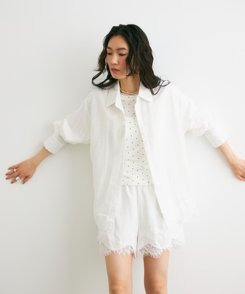 Lutim by u(ルチバイユー)の「エアリーレースヘムショートパンツ(その他パンツ・レディース・ブルー/オフホワイト/イエロー・FREE)」の9枚目の写真