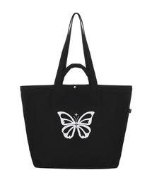 BUTTERFLY GRAPHIC CANVAS BAG_BLACK