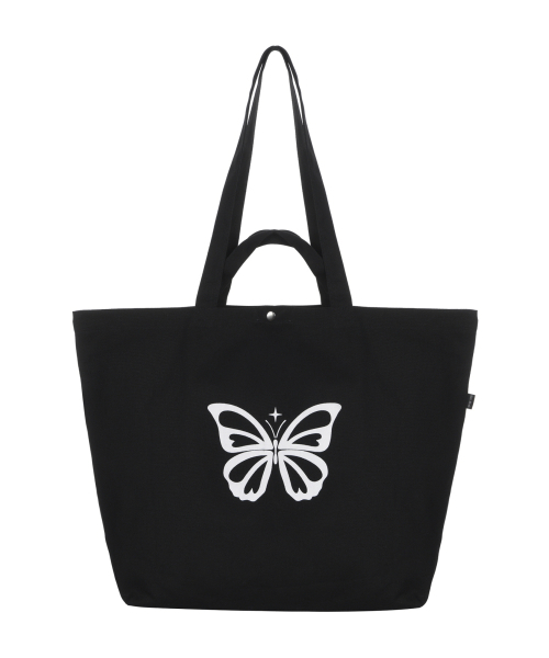 NICK&NICOLE(ニックアンドニコール)の「BUTTERFLY GRAPHIC CANVAS BAG_BLACK(エコバッグ/サブバッグ・レディース・その他・FREE)」の1枚目の写真