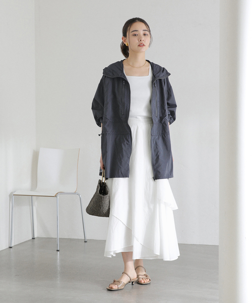 La TOTALITE(ラトータリテ)の「【洗える】シアーランダムフレアスカート(スカート・レディース・ホワイト/ライトグレー・38/36)」の9枚目の写真