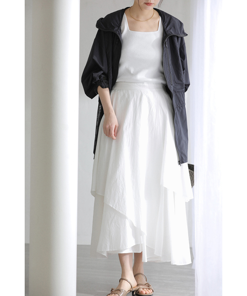 La TOTALITE(ラトータリテ)の「【洗える】シアーランダムフレアスカート(スカート・レディース・ホワイト/ライトグレー・38/36)」の14枚目の写真