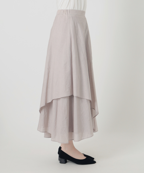 La TOTALITE(ラトータリテ)の「【洗える】シアーランダムフレアスカート(スカート・レディース・ホワイト/ライトグレー・38/36)」の18枚目の写真