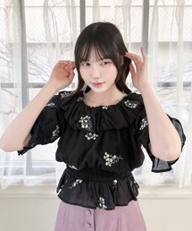 アリッサム刺繍オフショルブラウス/fint フィント