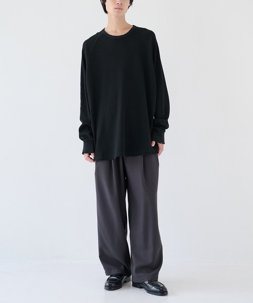 KANEMASA PHIL.(カネマサフィル)の「【KANEMASA PHIL./カネマサフィル】別注 18G Garment Dye Waffle Damage(Tシャツ/カットソー・メンズ・ホワイト/ブラック・L/M)」の9枚目の写真