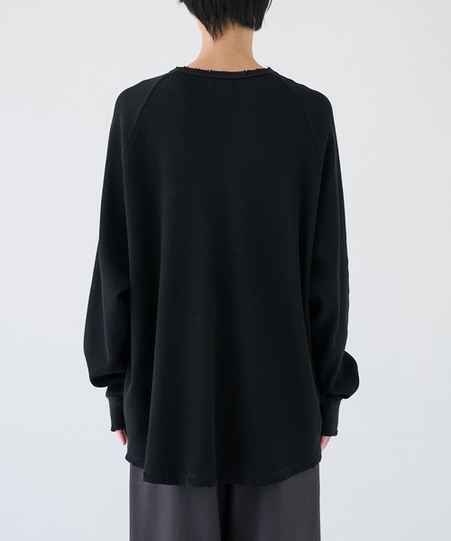 KANEMASA PHIL.(カネマサフィル)の「【KANEMASA PHIL./カネマサフィル】別注 18G Garment Dye Waffle Damage(Tシャツ/カットソー・メンズ・ホワイト/ブラック・L/M)」の15枚目の写真