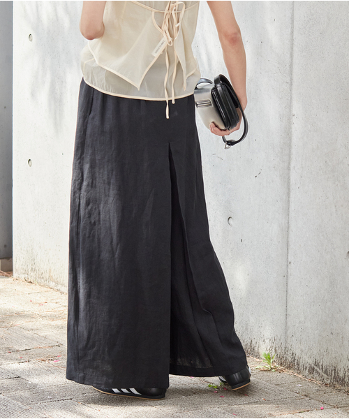 JOURNAL STANDARD（ジャーナルスタンダード）の「《WEB限定追加2》リネン タックキュロット（その他パンツ・レディース・ブラック/ベージュ・34/38/36）」の17枚目の写真