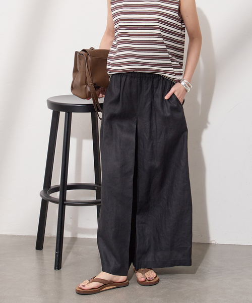 JOURNAL STANDARD（ジャーナルスタンダード）の「《WEB限定追加2》リネン タックキュロット（その他パンツ・レディース・ブラック/ベージュ・34/38/36）」の21枚目の写真
