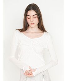 Ruffled Hem Rib Top/ラッフルヘム リブトップ（ニット/セーター