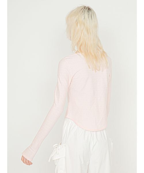 SORIN(ソリン )の「【MADE IN JAPAN 】Soft Cotton U Neck T-shirt/ソフトコットン UネックTシャツ(Tシャツ/カットソー・レディース・ピンク/ホワイト・38)」の5枚目の写真