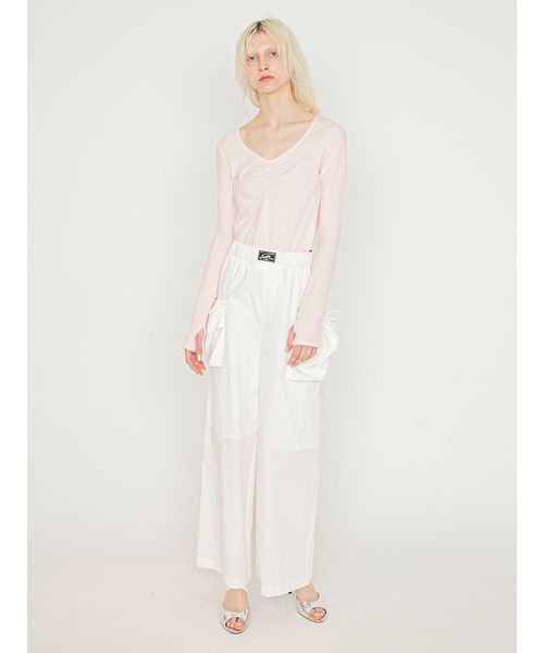 SORIN(ソリン )の「【MADE IN JAPAN 】Soft Cotton U Neck T-shirt/ソフトコットン UネックTシャツ(Tシャツ/カットソー・レディース・ピンク/ホワイト・38)」の10枚目の写真
