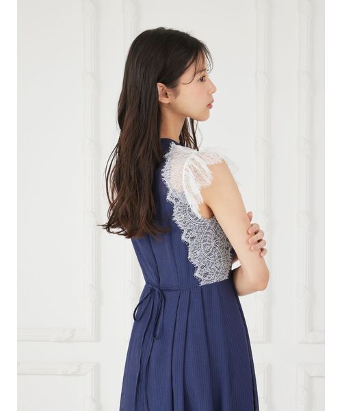 CELFORD(セルフォード)の「【洗える】ストライプレーストリムワンピース(ワンピース・レディース・ホワイト/ネイビー/サックスブルー・36/38)」の22枚目の写真