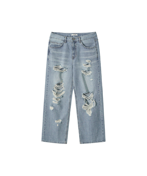 Kijun(キジュン)の「Distressed Relaxed Fit Jeans Blue(デニムパンツ・レディース・その他・SMALL/MEDIUM)」の4枚目の写真