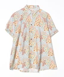 水彩花柄レギュラーカラーラグランBL