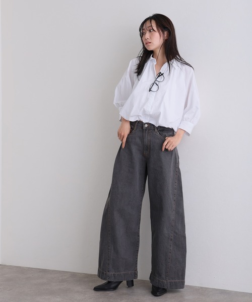 ElegChic(エレグシック)の「ルーズワイドパンツ(デニムパンツ・レディース・ネイビー/グレー/ライトブルー/ブルー/ブルー系その他・M/4L/XXL/XL/L)」の2枚目の写真