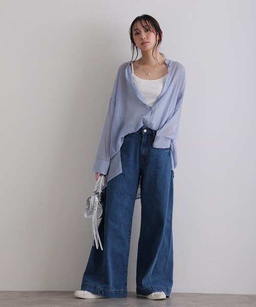 ElegChic(エレグシック)の「ルーズワイドパンツ(デニムパンツ・レディース・ネイビー/グレー/ライトブルー/ブルー/ブルー系その他・M/4L/XXL/XL/L)」の4枚目の写真