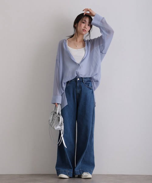 ElegChic(エレグシック)の「ルーズワイドパンツ(デニムパンツ・レディース・ネイビー/グレー/ライトブルー/ブルー/ブルー系その他・M/4L/XXL/XL/L)」の7枚目の写真