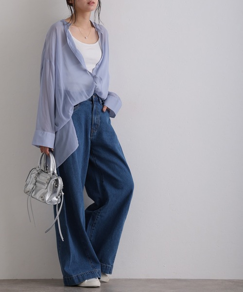 ElegChic(エレグシック)の「ルーズワイドパンツ(デニムパンツ・レディース・ネイビー/グレー/ライトブルー/ブルー/ブルー系その他・M/4L/XXL/XL/L)」の9枚目の写真