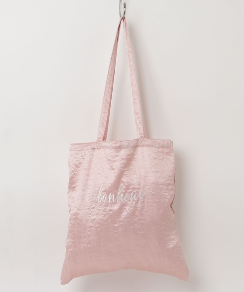 Per sist ence(パーシエンス)の「サテンロゴ刺繍トートバッグ(トートバッグ・レディース・グリーン/ピンク/ベージュ/ブラック/グレー・ONE SIZE)」の13枚目の写真