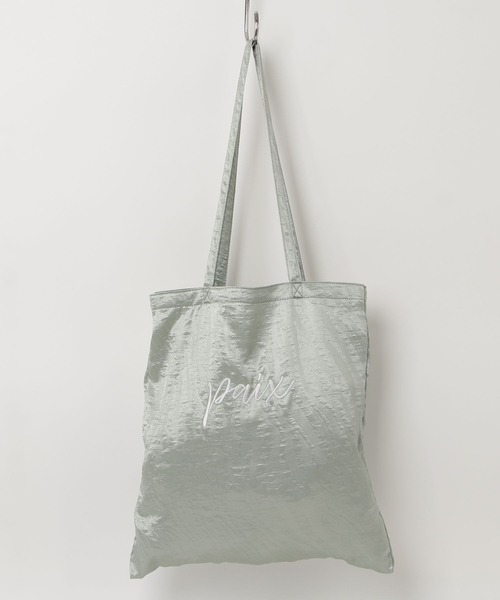 Per sist ence(パーシエンス)の「サテンロゴ刺繍トートバッグ(トートバッグ・レディース・グリーン/ピンク/ベージュ/ブラック/グレー・ONE SIZE)」の15枚目の写真