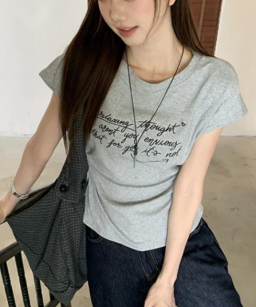 semplice(センプリチェ)の「Tシャツ【韓国ファッション】(Tシャツ/カットソー・レディース・グレー・XL/L/M/S)」の7枚目の写真