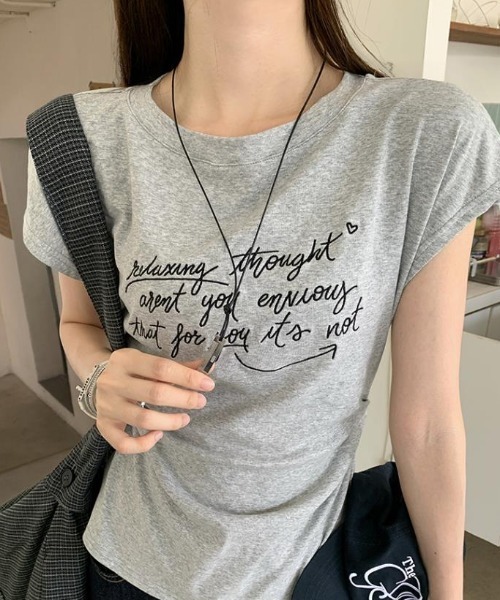 semplice(センプリチェ)の「Tシャツ【韓国ファッション】(Tシャツ/カットソー・レディース・グレー・XL/L/M/S)」の6枚目の写真