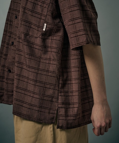 WETTEMPT(ウィテンプト)の「MATERIAL CHECK S/S SHIRT / マテリアルチェックS/Sシャツ(シャツ/ブラウス・メンズ・ブラック/ブラウン/グレー・LARGE/MEDIUM/SMALL)」の5枚目の写真