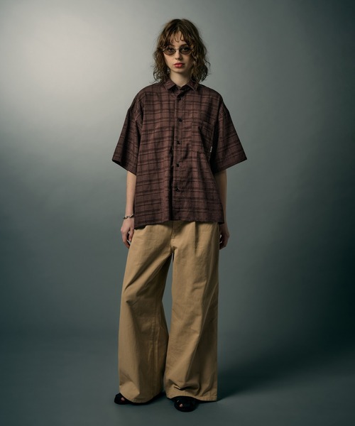 WETTEMPT(ウィテンプト)の「MATERIAL CHECK S/S SHIRT / マテリアルチェックS/Sシャツ(シャツ/ブラウス・メンズ・ブラック/ブラウン/グレー・LARGE/MEDIUM/SMALL)」の6枚目の写真