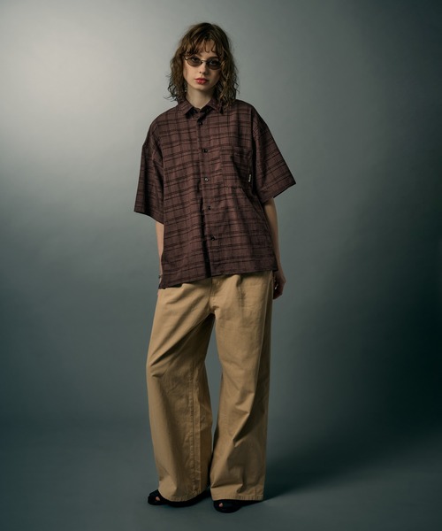 WETTEMPT(ウィテンプト)の「MATERIAL CHECK S/S SHIRT / マテリアルチェックS/Sシャツ(シャツ/ブラウス・メンズ・ブラック/ブラウン/グレー・LARGE/MEDIUM/SMALL)」の7枚目の写真