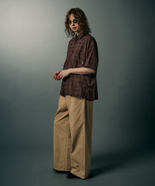 WETTEMPT(ウィテンプト)の「MATERIAL CHECK S/S SHIRT / マテリアルチェックS/Sシャツ(シャツ/ブラウス・メンズ・ブラック/ブラウン/グレー・LARGE/MEDIUM/SMALL)」の8枚目の写真