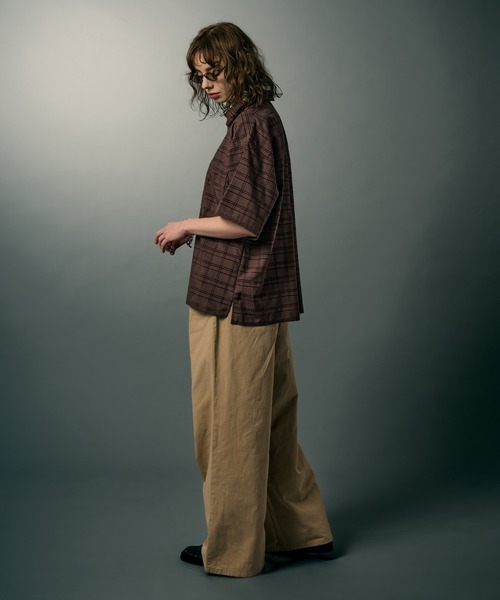 WETTEMPT(ウィテンプト)の「MATERIAL CHECK S/S SHIRT / マテリアルチェックS/Sシャツ(シャツ/ブラウス・メンズ・ブラック/ブラウン/グレー・LARGE/MEDIUM/SMALL)」の9枚目の写真