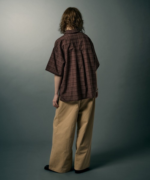 WETTEMPT(ウィテンプト)の「MATERIAL CHECK S/S SHIRT / マテリアルチェックS/Sシャツ(シャツ/ブラウス・メンズ・ブラック/ブラウン/グレー・LARGE/MEDIUM/SMALL)」の10枚目の写真