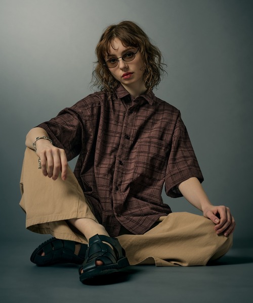 WETTEMPT(ウィテンプト)の「MATERIAL CHECK S/S SHIRT / マテリアルチェックS/Sシャツ(シャツ/ブラウス・メンズ・ブラック/ブラウン/グレー・LARGE/MEDIUM/SMALL)」の12枚目の写真