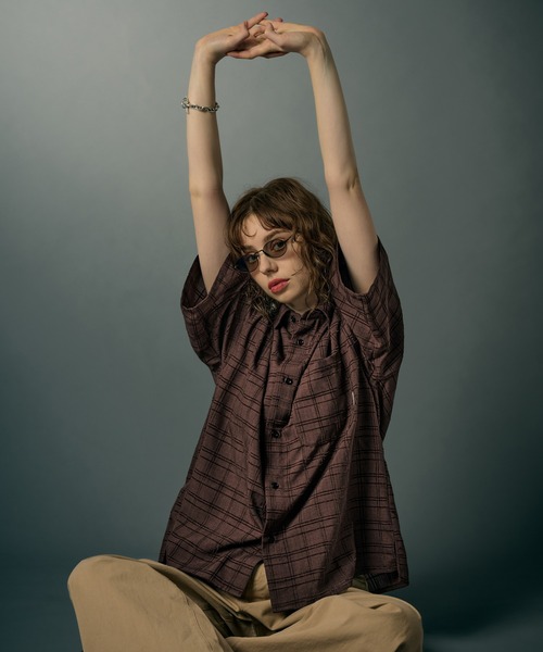WETTEMPT(ウィテンプト)の「MATERIAL CHECK S/S SHIRT / マテリアルチェックS/Sシャツ(シャツ/ブラウス・メンズ・ブラック/ブラウン/グレー・LARGE/MEDIUM/SMALL)」の13枚目の写真