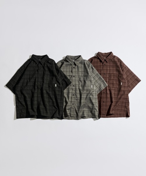 WETTEMPT(ウィテンプト)の「MATERIAL CHECK S/S SHIRT / マテリアルチェックS/Sシャツ(シャツ/ブラウス・メンズ・ブラック/ブラウン/グレー・LARGE/MEDIUM/SMALL)」の14枚目の写真