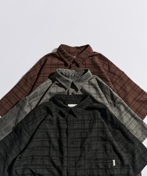 WETTEMPT(ウィテンプト)の「MATERIAL CHECK S/S SHIRT / マテリアルチェックS/Sシャツ(シャツ/ブラウス・メンズ・ブラック/ブラウン/グレー・LARGE/MEDIUM/SMALL)」の16枚目の写真