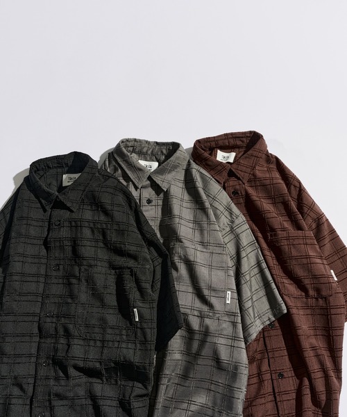 WETTEMPT(ウィテンプト)の「MATERIAL CHECK S/S SHIRT / マテリアルチェックS/Sシャツ(シャツ/ブラウス・メンズ・ブラック/ブラウン/グレー・LARGE/MEDIUM/SMALL)」の19枚目の写真