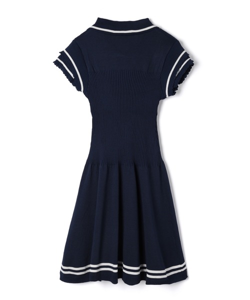 M DOLLY(エムドリー)の「Frill sleeves hallie line knit mini dress / フリルスリーブハリーラインニットミニドレス(ワンピース・レディース・ブラック/ホワイト/ネイビー・FREE)」の20枚目の写真