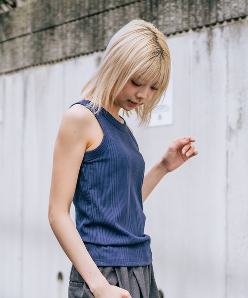 U.S. POLO ASSN.(ユーエスポロアッスン)の「【U.S. POLO ASSN./ユーエスポロアッスン】【細見え シンプルブランドロゴ刺繍】ワンポイントリブタンクトップ 着痩せ 伸縮性 インナー 重ね着 春 夏(タンクトップ・レディース・ネイビー/ブラック/オフホワイト・MEDIUM/LARGE)」の7枚目の写真