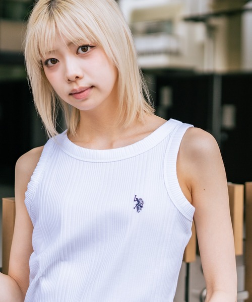 U.S. POLO ASSN.(ユーエスポロアッスン)の「【U.S. POLO ASSN./ユーエスポロアッスン】【細見え シンプルブランドロゴ刺繍】ワンポイントリブタンクトップ 着痩せ 伸縮性 インナー 重ね着 春 夏(タンクトップ・レディース・ネイビー/ブラック/オフホワイト・MEDIUM/LARGE)」の21枚目の写真