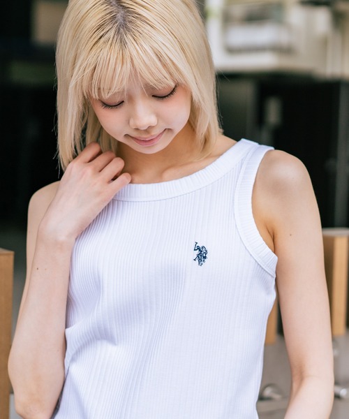 U.S. POLO ASSN.(ユーエスポロアッスン)の「【U.S. POLO ASSN./ユーエスポロアッスン】【細見え シンプルブランドロゴ刺繍】ワンポイントリブタンクトップ 着痩せ 伸縮性 インナー 重ね着 春 夏(タンクトップ・レディース・ネイビー/ブラック/オフホワイト・MEDIUM/LARGE)」の22枚目の写真